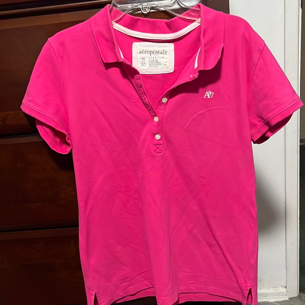 Aeropostale Pink Polo Tee